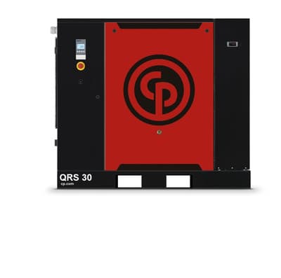 Chicago Pneumatic QRS30, base mounted air compressor with integrated dryer.